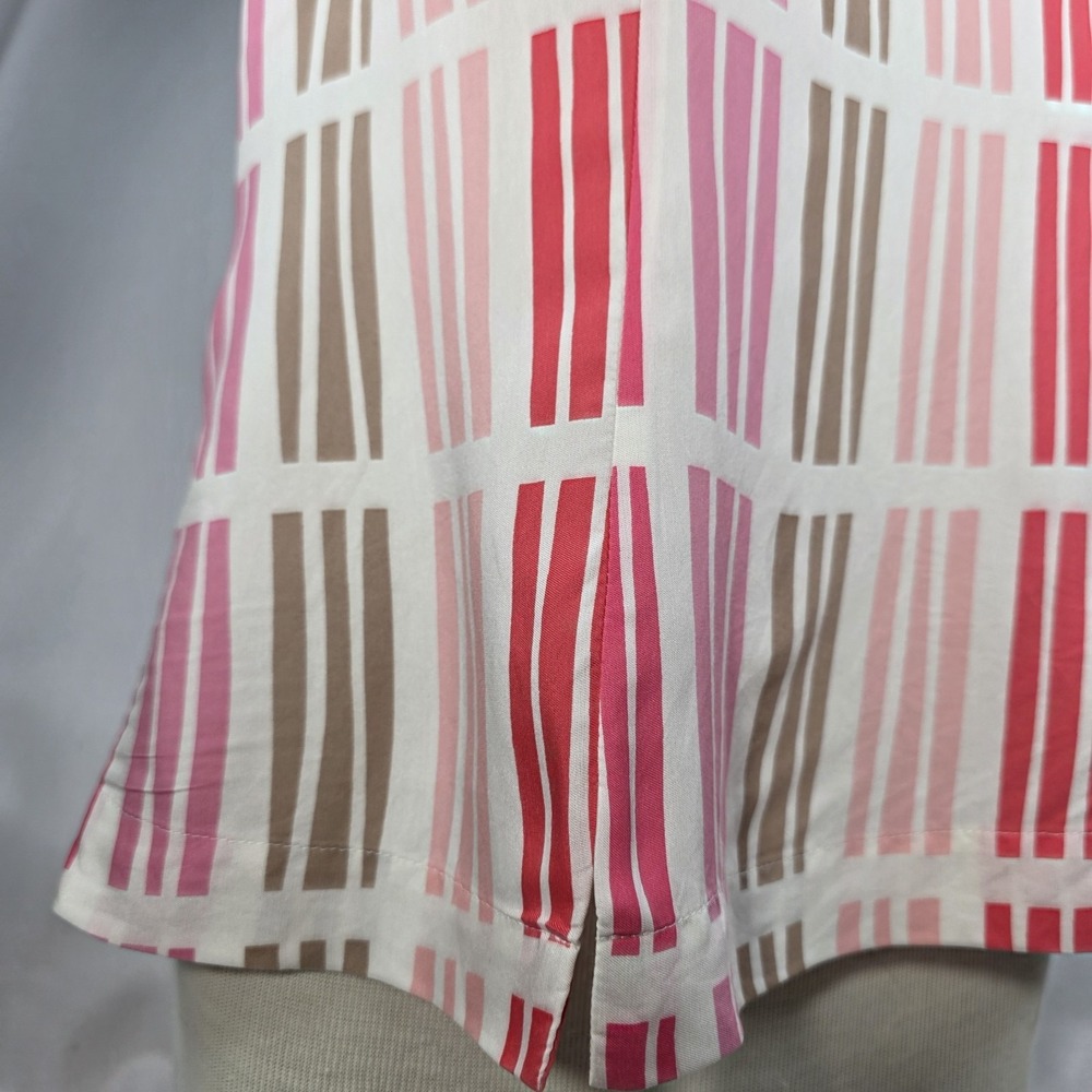 Boden Silk Blend Sleeveless Blouse Top Pinks Size 8 (US) Office Career Geometric - Picture 5 of 9